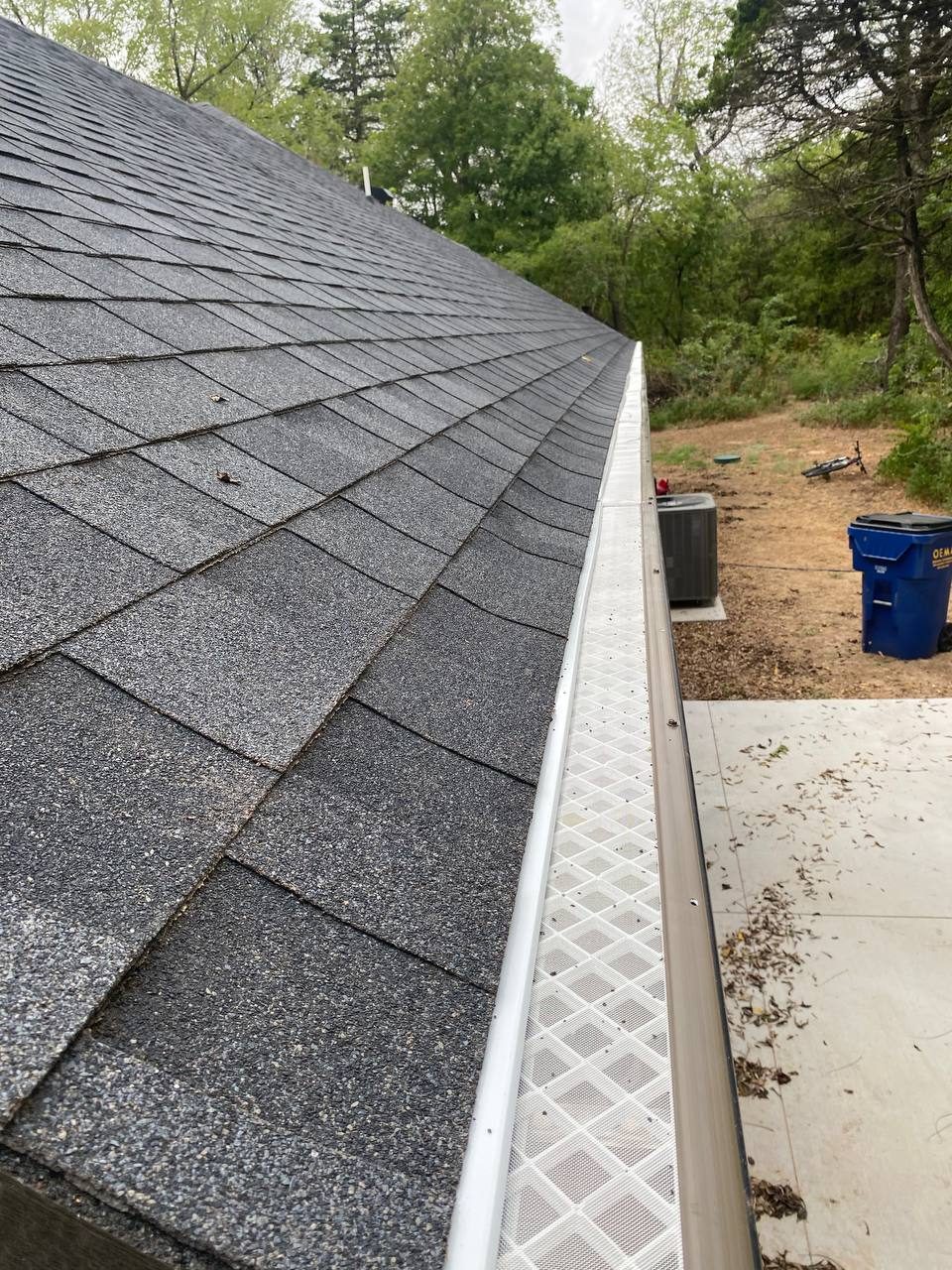 Installed gutter guards keeping leaves and debris out